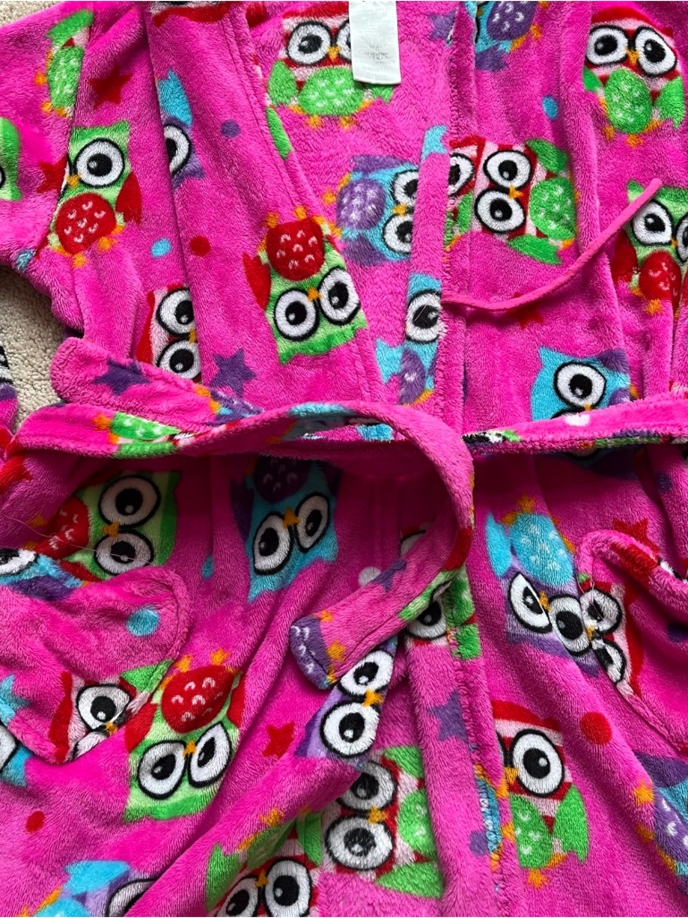 Kids Owl Fleece Robe 10/12 - Picture 3 of 5